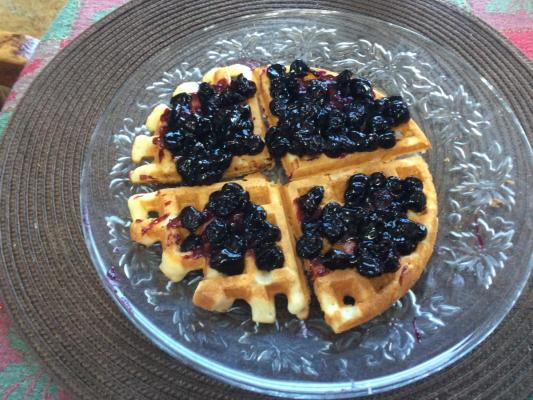Gluten Free Waffles with Blueberries