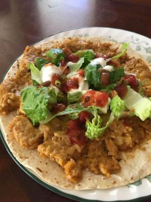 Inside Out Chicken Enchilada Skillet by Rachel Hanchett