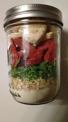 Strawberry Banana Smoothie In A Jar