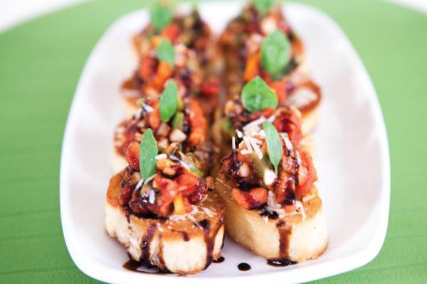 Tomato Asparagus Bruschetta