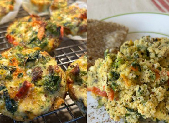 Cheesy Sausage Scrambled Eggs OR Egg Muffins