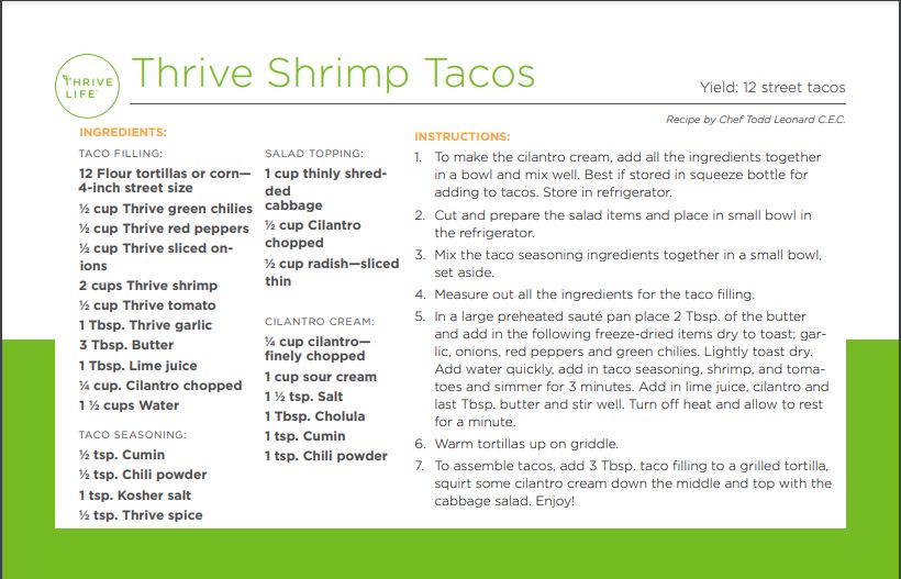 Thrive Shrimp Tacos